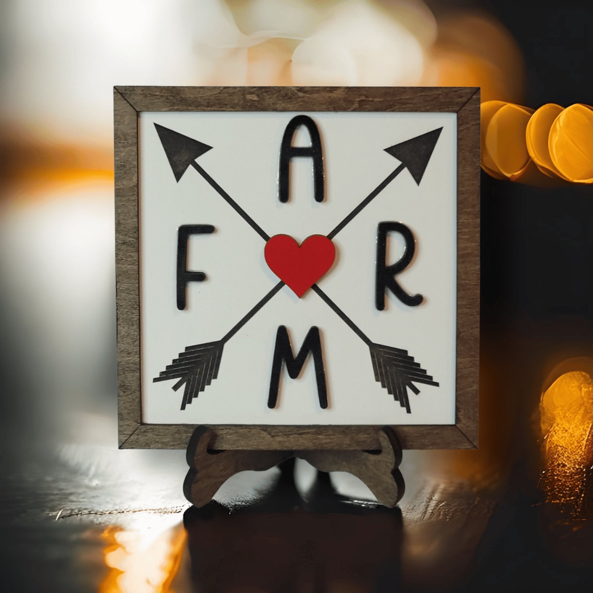 Farm With Arrows Wood Framed Sign - Designodeal