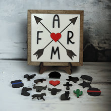 Load image into Gallery viewer, Farm With Arrows Wood Framed Sign - Designodeal
