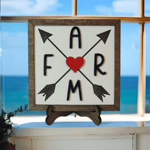Load image into Gallery viewer, Farm With Arrows Wood Framed Sign - Designodeal

