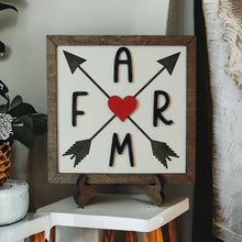 Load image into Gallery viewer, Farm With Arrows Wood Framed Sign - Designodeal
