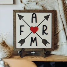 Load image into Gallery viewer, Farm With Arrows Wood Framed Sign - Designodeal
