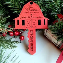 Load image into Gallery viewer, Farmhouse Red Barn New Home Personalized Ornament - Designodeal
