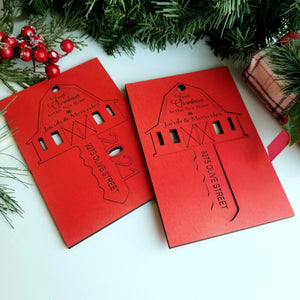 Farmhouse Red Barn New Home Personalized Ornament - Designodeal