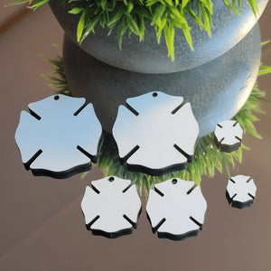 Fireman Shield / Badge Sublimation Earring Blanks ~ Multiple Sizes - Designodeal