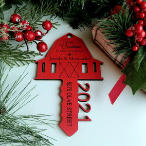 First Christmas in New Home Red Barn Key Christmas Ornament SVG DIGITAL DOWNLOAD Files - Designodeal