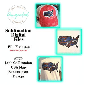 Let's Go Brandon FJB USA Map Word Art Sublimation Design SVG PNG DIGITAL DOWNLOAD Files