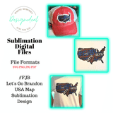 Let's Go Brandon FJB USA Map Word Art Sublimation Design SVG PNG DIGITAL DOWNLOAD Files