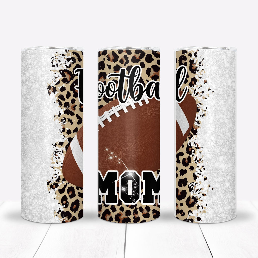 Football Mom Leopard Print Sublimation Tumbler Straight Skinny - Designodeal