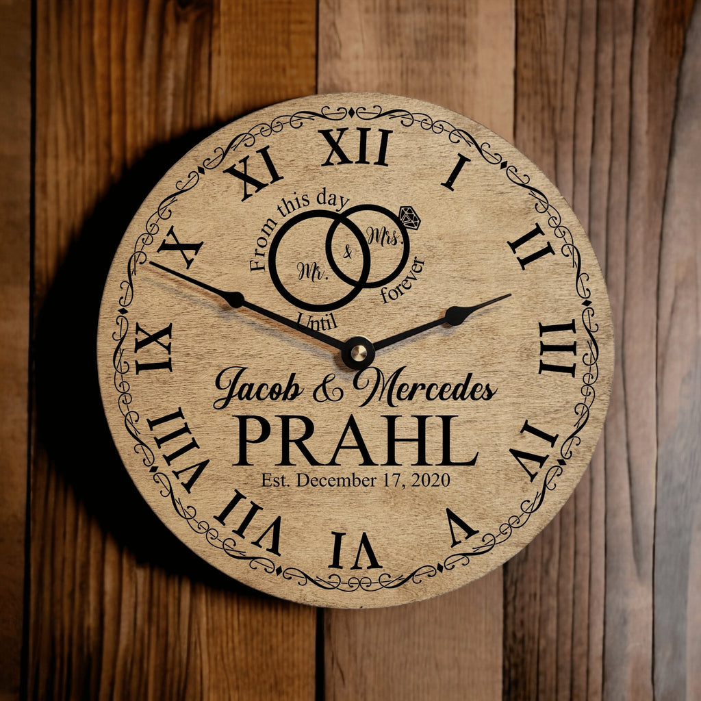 From This Day Until Forever Rings Wedding Clock - Designodeal