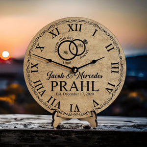From This Day Until Forever Rings Wedding Clock - Designodeal