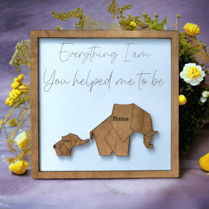 Geometric Elephant Family Sign for Mom or Dad Personalized Gift - Designodeal