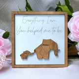 Geometric Elephant Family Sign for Mom or Dad Personalized Gift - Designodeal