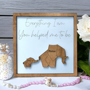 Geometric Elephant Family Sign for Mom or Dad Personalized Gift - Designodeal