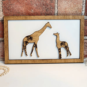Giraffe Mommy & Me Sign - Daddy & Me Animal Sign - Designodeal