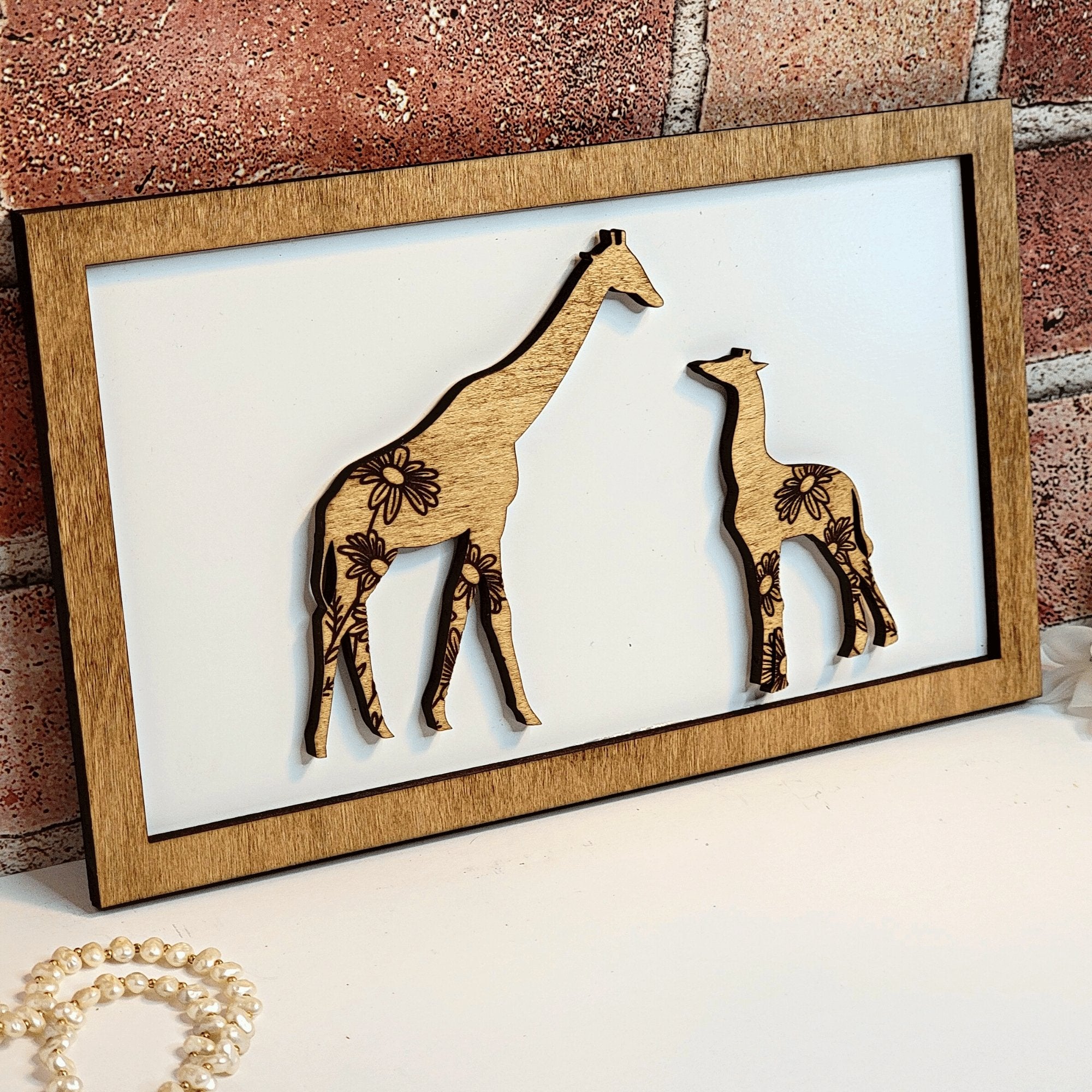 Giraffe Mommy & Me Sign - Daddy & Me Animal Sign - Designodeal