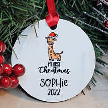 Load image into Gallery viewer, Giraffe My First Christmas Baby&#39;s 1st Christmas Ornament - Designodeal
