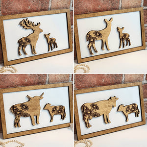 Goat Mommy & Me Sign - Daddy & Me Animal Sign - Designodeal