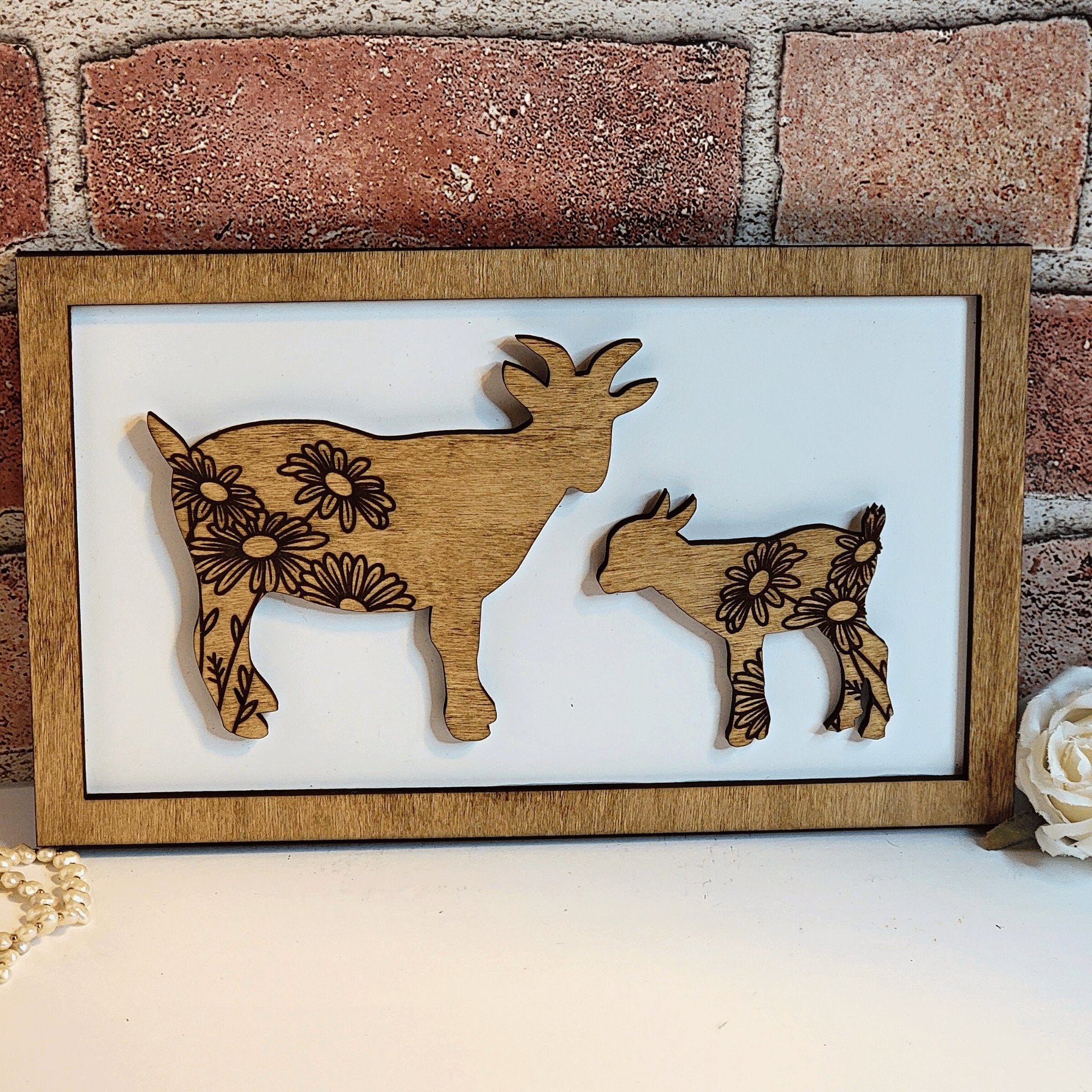 Goat Mommy & Me Sign - Daddy & Me Animal Sign - Designodeal