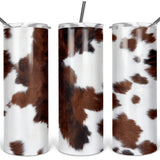 Hair on Hide Cow Print Sublimation Tumbler Straight Skinny - Designodeal