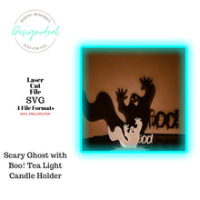 Load image into Gallery viewer, Halloween Ghost Tea Light Candle Holder Digital File Only - Designodeal
