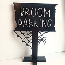 Load image into Gallery viewer, Halloween Witch Broom Parking Sign - Designodeal
