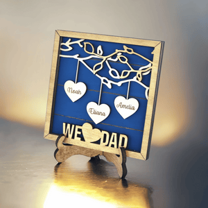 Personalized Hanging Hearts Dad Sign