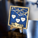 Personalized Hanging Hearts Dad Sign