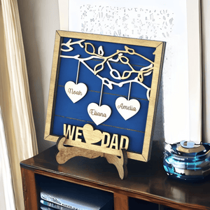 Personalized Hanging Hearts Dad Sign