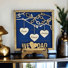 Load image into Gallery viewer, Personalized Hanging Hearts Dad Sign
