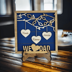 Personalized Hanging Hearts Dad Sign