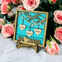 Load image into Gallery viewer, Personalized Hanging Hearts Mom Sign
