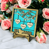 Personalized Hanging Hearts Mom Sign