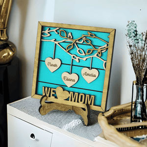 Personalized Hanging Hearts Mom Sign