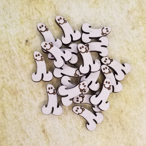 Happy Boy Thin Penis Wood Stud Earring Blanks and Wood Confetti - Designodeal