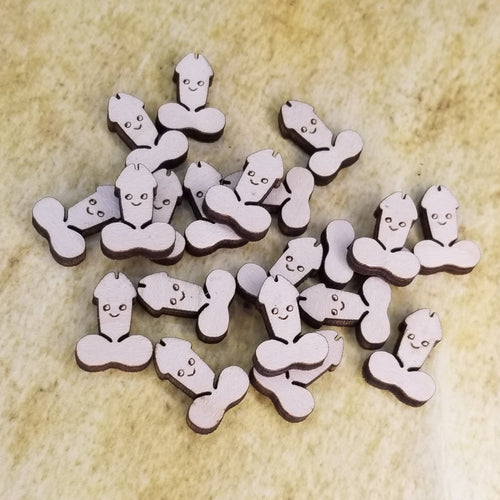 Happy Penis Wood Stud Earring Blanks and Wood Confetti - Designodeal