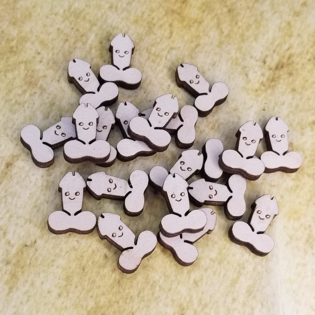 Happy Penis Wood Stud Earring Blanks and Wood Confetti - Designodeal