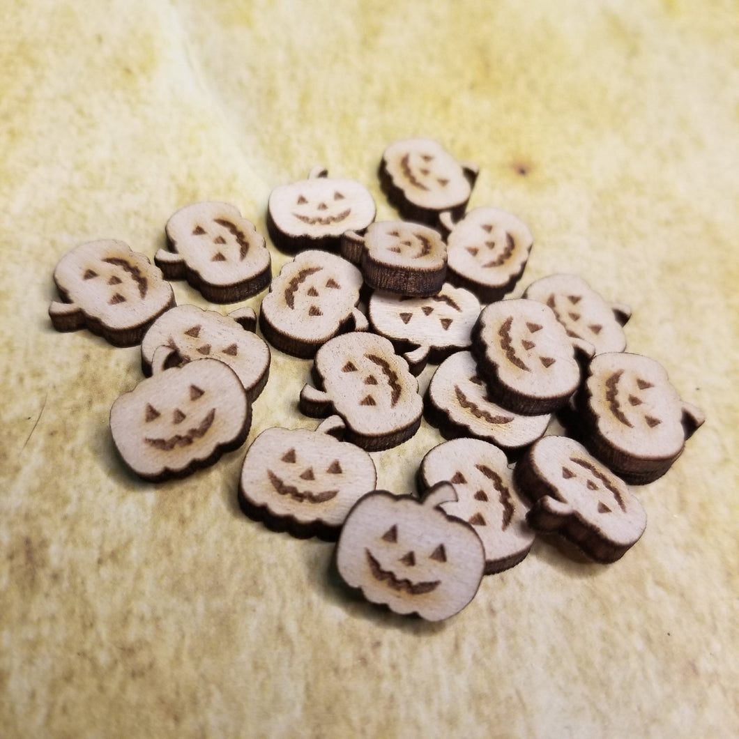 Happy Pumpkin Wood Stud Earring Blanks and Wood Confetti - Designodeal