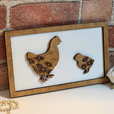 Hen Chicken Daddy & Me Animal Sign - Designodeal