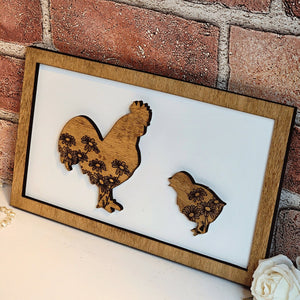 Hen Chicken Daddy & Me Animal Sign - Designodeal