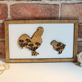 Hen Chicken Daddy & Me Animal Sign - Designodeal