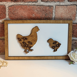 Hen Chicken Daddy & Me Animal Sign