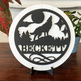 Home Decor Series Round Name Sign With Backer - Designodeal