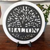 Home Decor Series Round Name Sign With Backer - Designodeal