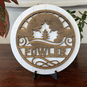 Home Decor Series Round Name Sign With Backer - Designodeal