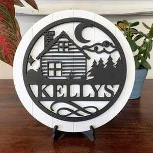 Home Decor Series Round Name Sign With Backer - Designodeal