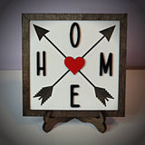Home With Arrows Wood Framed Sign - Designodeal