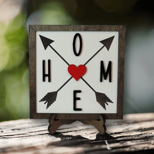 Home With Arrows Wood Framed Sign - Designodeal