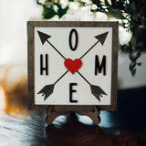 Home With Arrows Wood Framed Sign - Designodeal