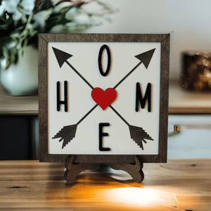 Home With Arrows Wood Framed Sign - Designodeal