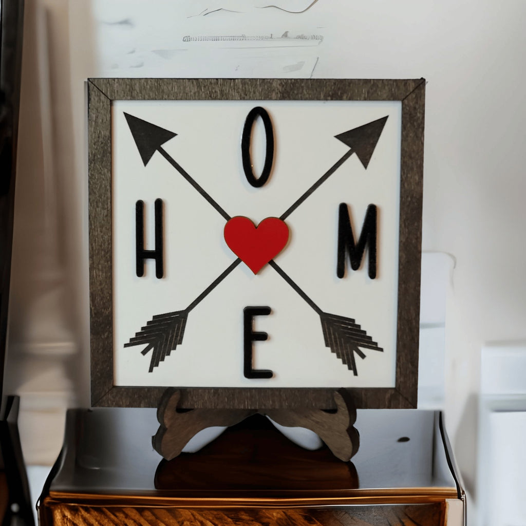 Home With Arrows Wood Framed Sign - Designodeal
